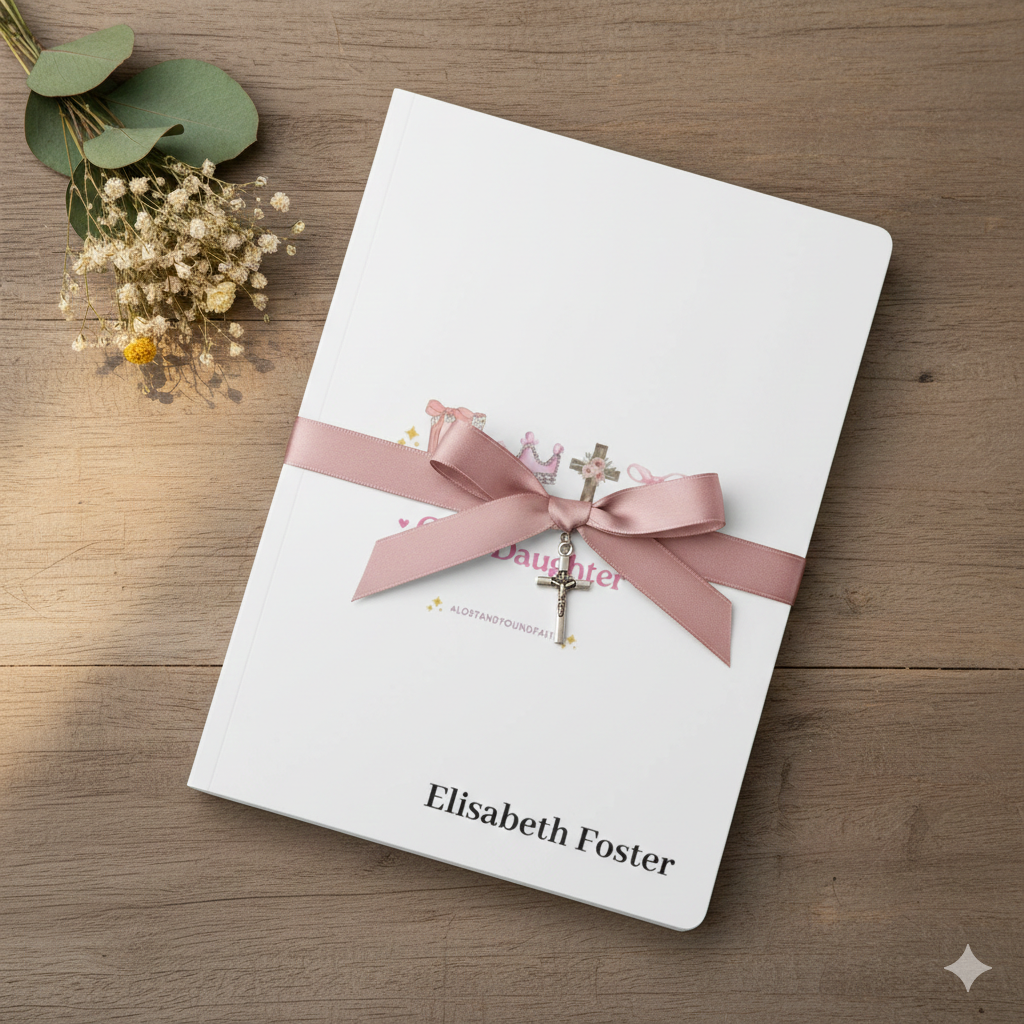 Gods Daughter softcover journal | Religious Christian notebook with cross and crown design