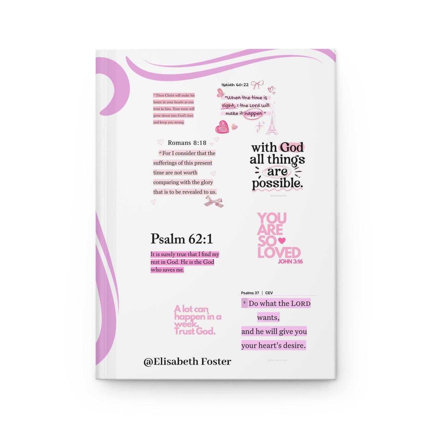 Custom Name Bible Verse Hardcover Journal