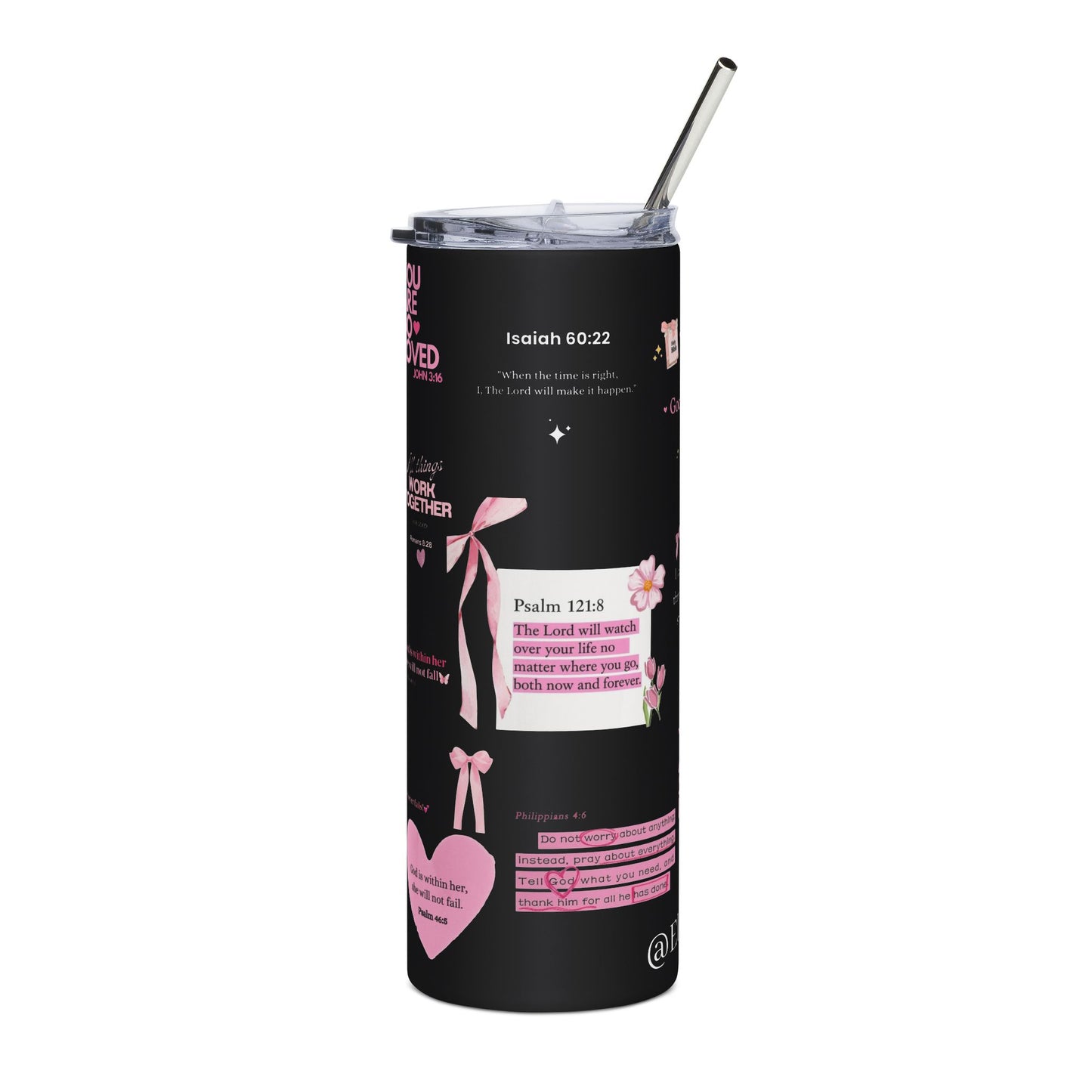 Customizable Bible Verse Stainless Steel Tumbler, 20oz | Personalized Name