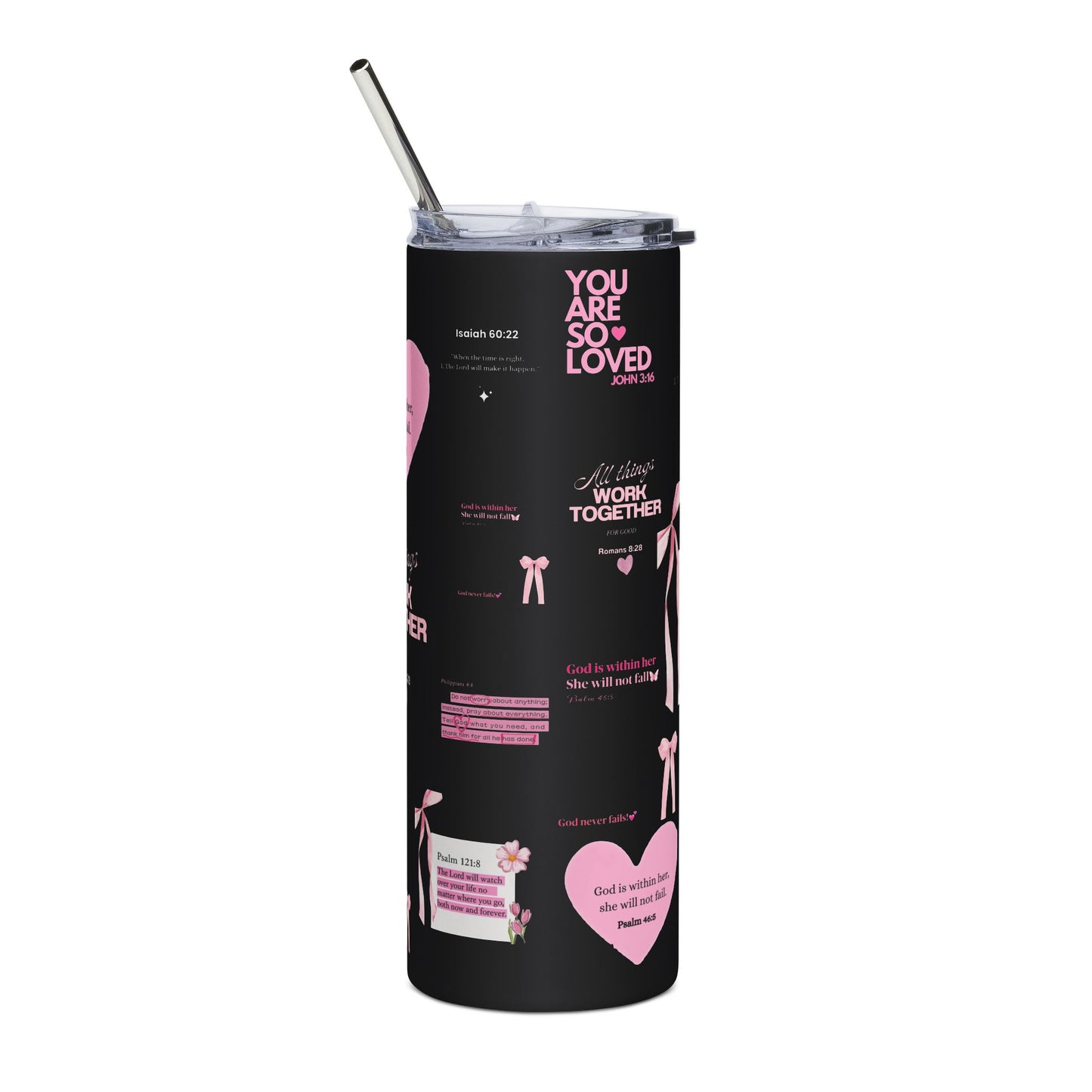 Customizable Bible Verse Stainless Steel Tumbler, 20oz | Personalized Name