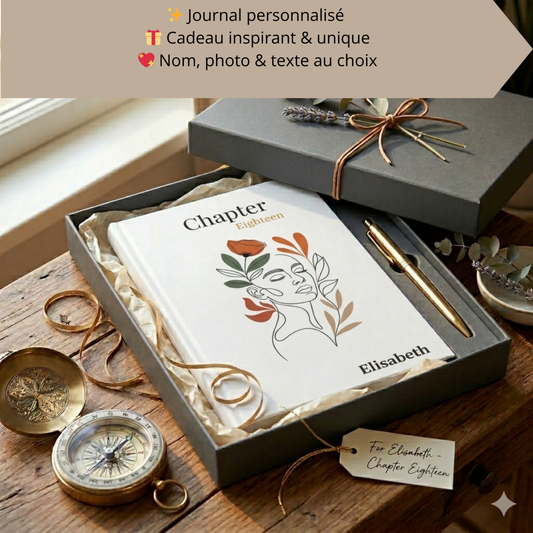 Chapter Eighteen Personalized Name Hardcover Journal, Custom 18th Birthday Notebook