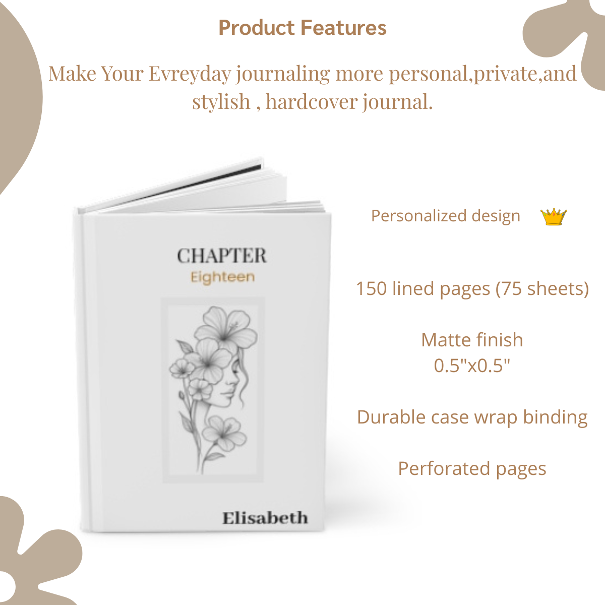 Chapter Eighteen Personalized Name Journal Hardcover