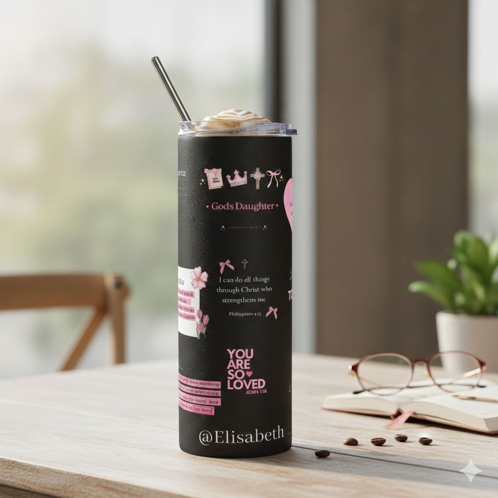 Customizable Bible Verse Stainless Steel Tumbler, 20oz | Personalized Name