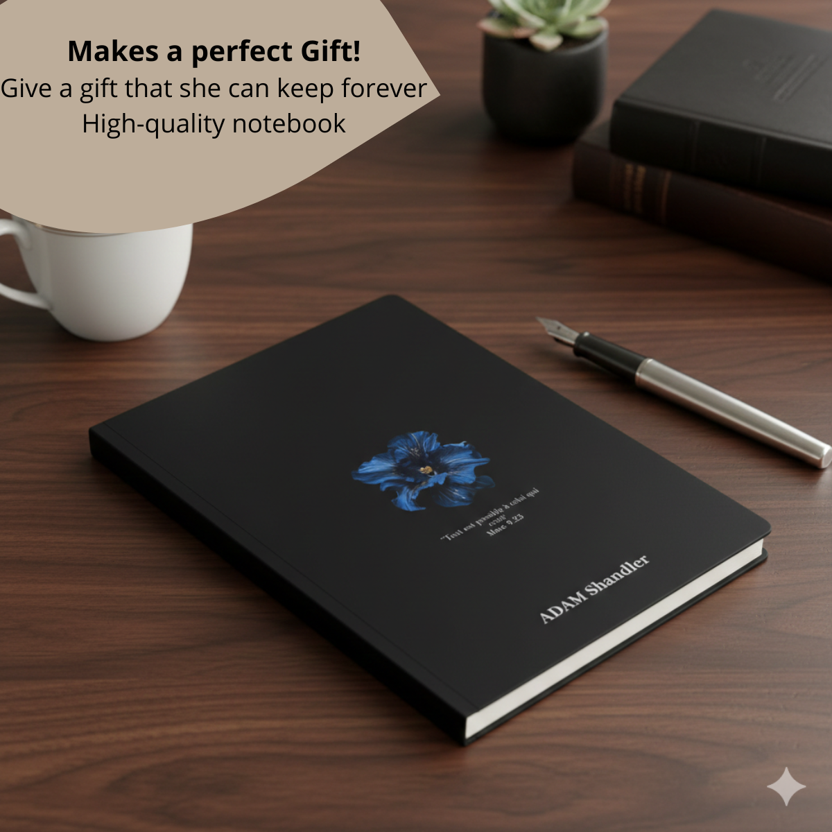 Blue Floral Scripture Journal, Softcover Notebook
