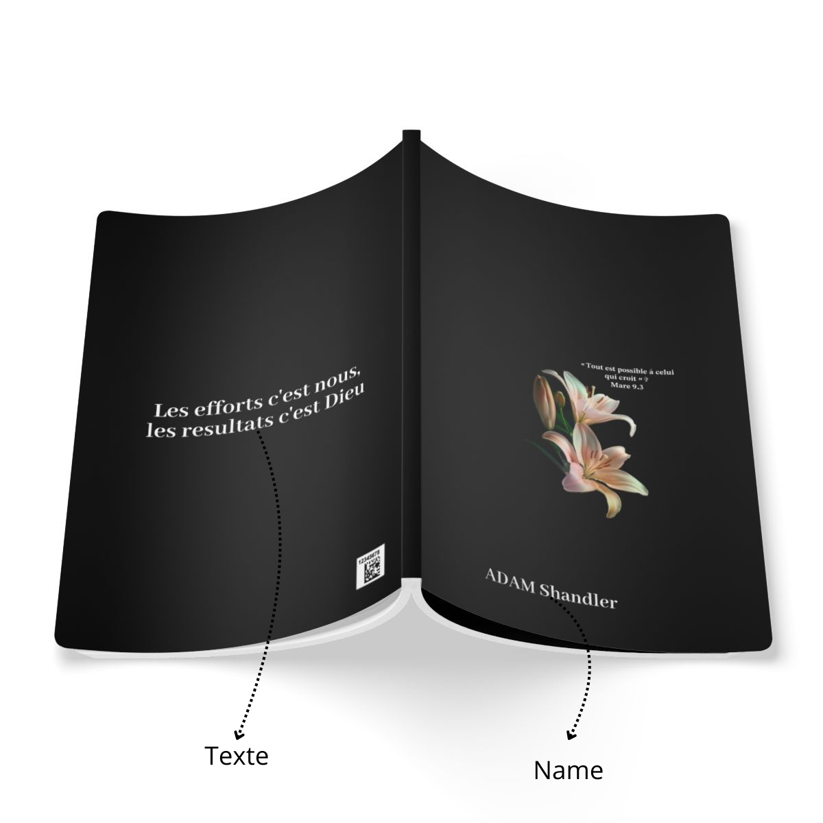 Floral Scripture Lily Journal softcover notebook | Inspirational Quote Notebook