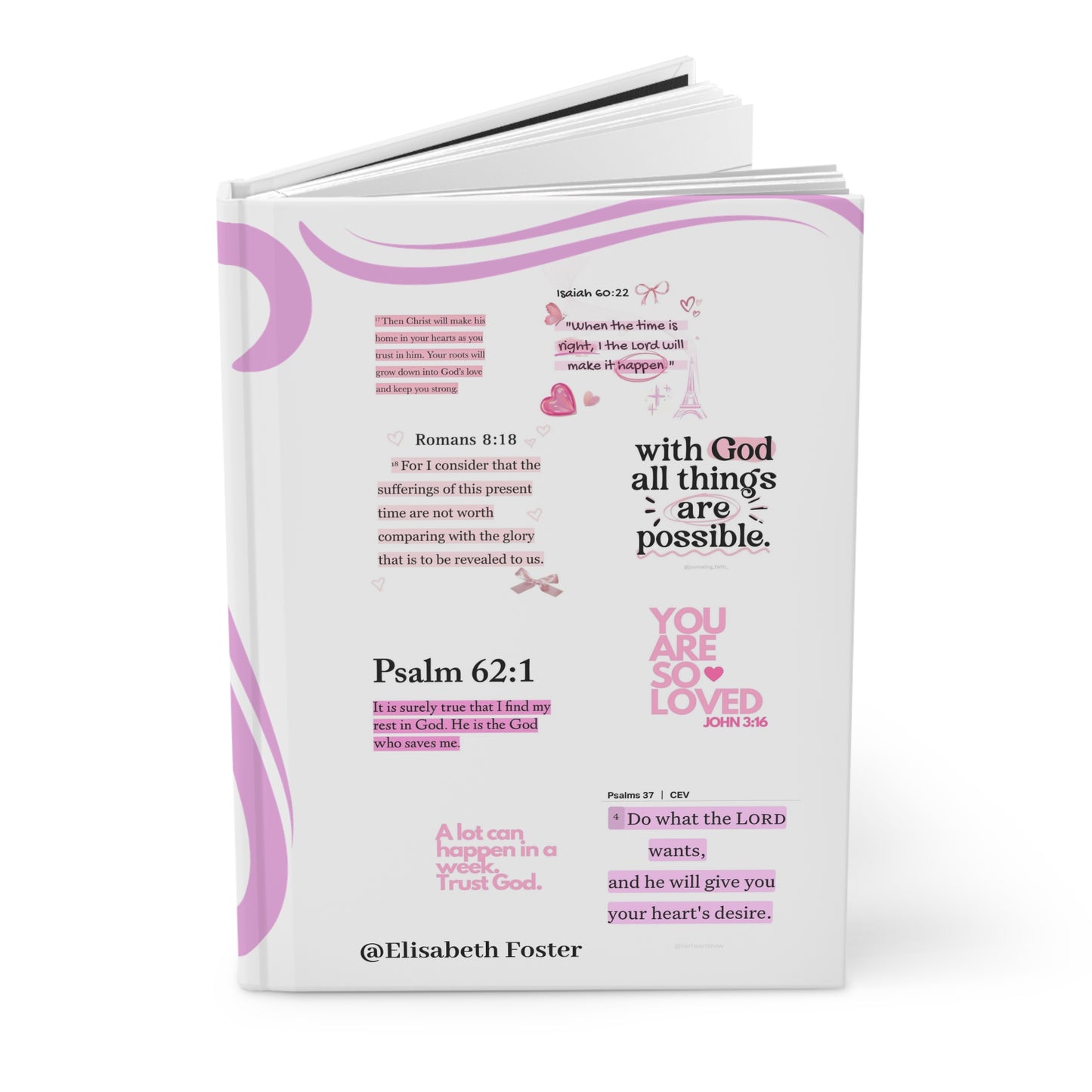 Custom Name Bible Verse Hardcover Journal