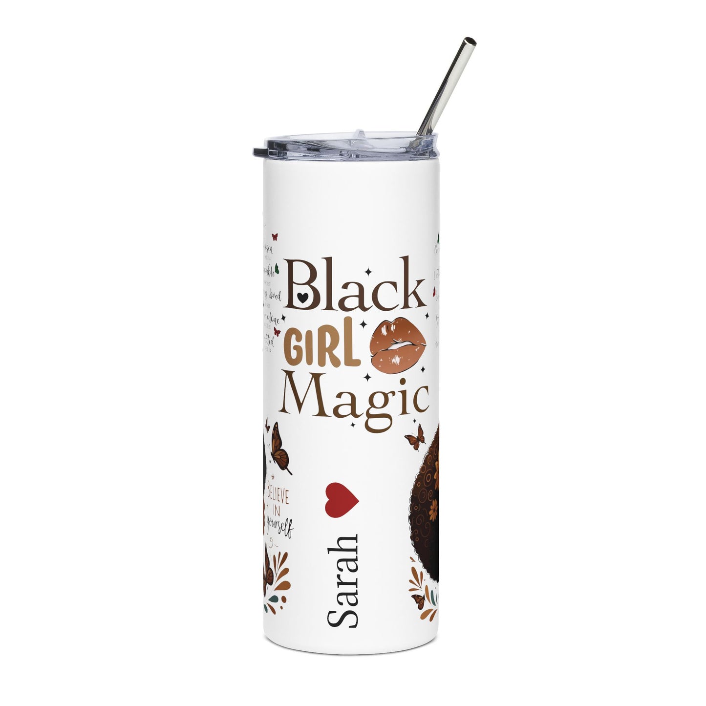 Black Girl Magic Tumbler | 20oz Stainless Steel Skinny Tumbler
