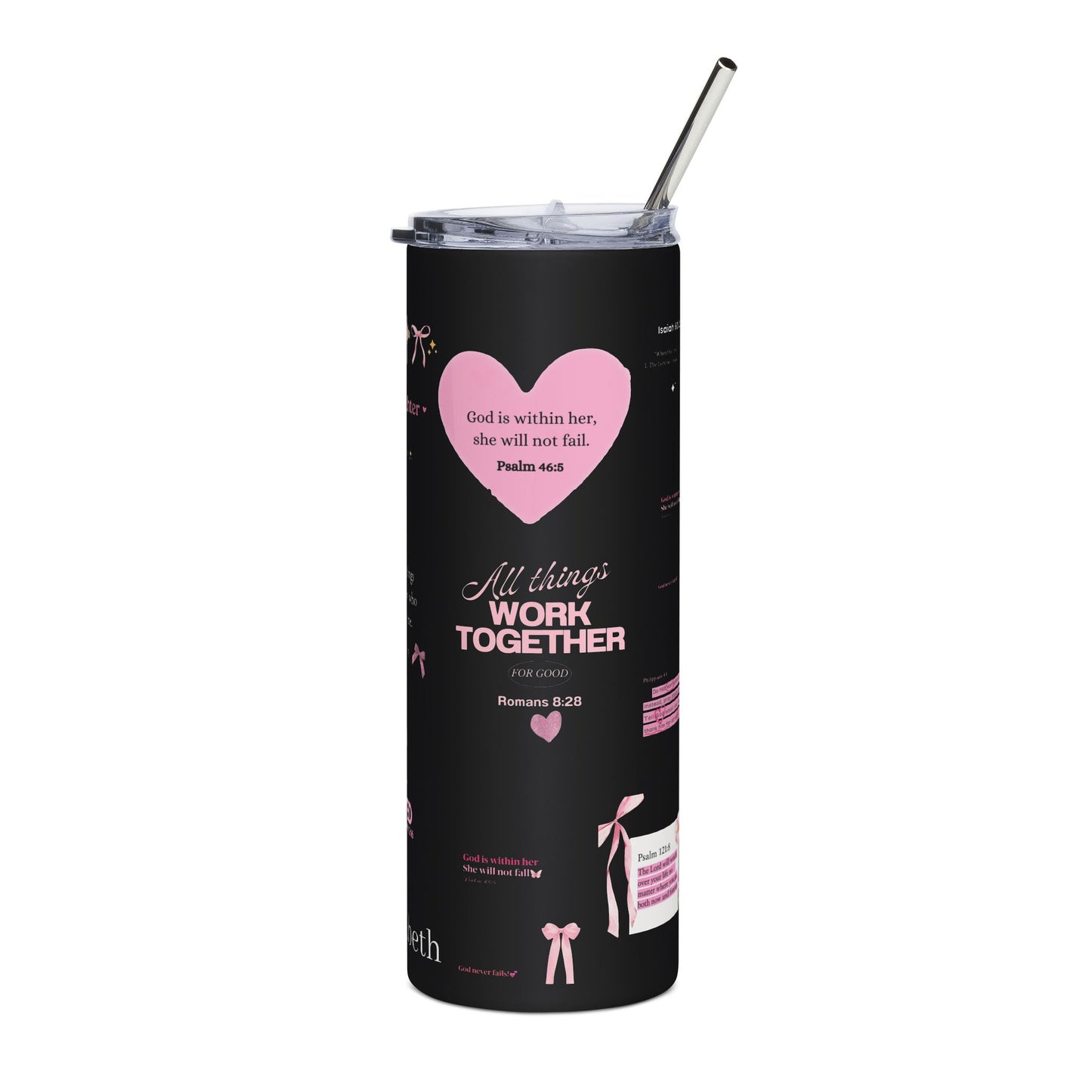 Customizable Bible Verse Stainless Steel Tumbler, 20oz | Personalized Name