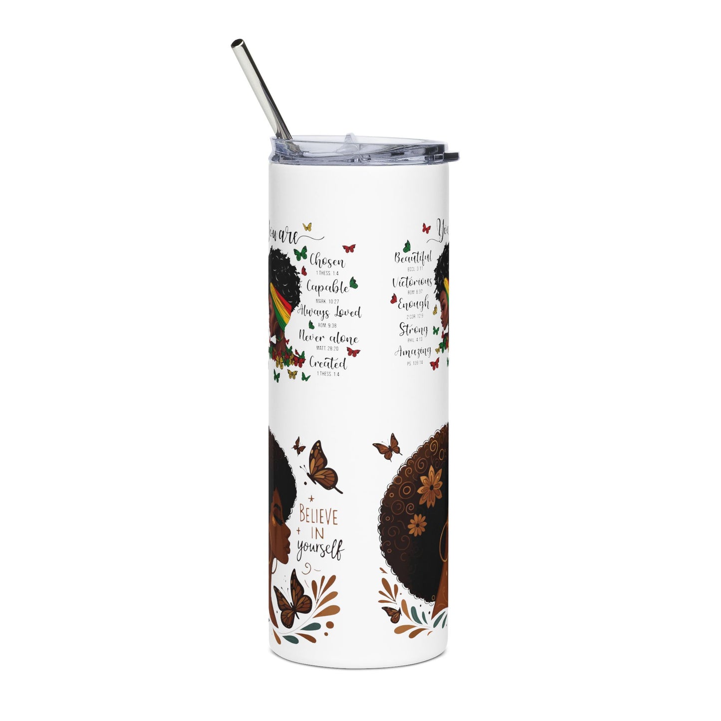 Black Girl Magic Tumbler | 20oz Stainless Steel Skinny Tumbler