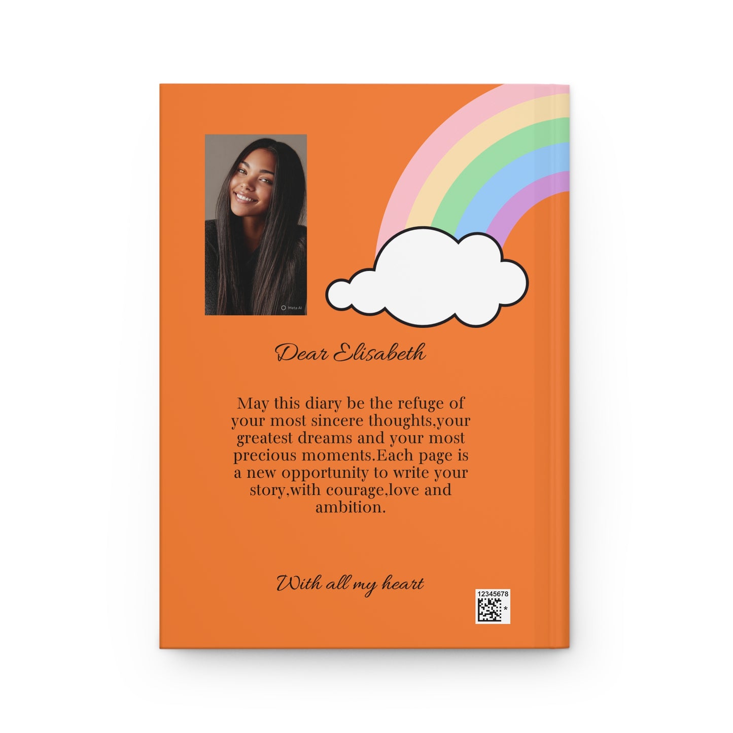 Personalized Photo Name Text Hardcover Journal | Custom Photo Name Journal