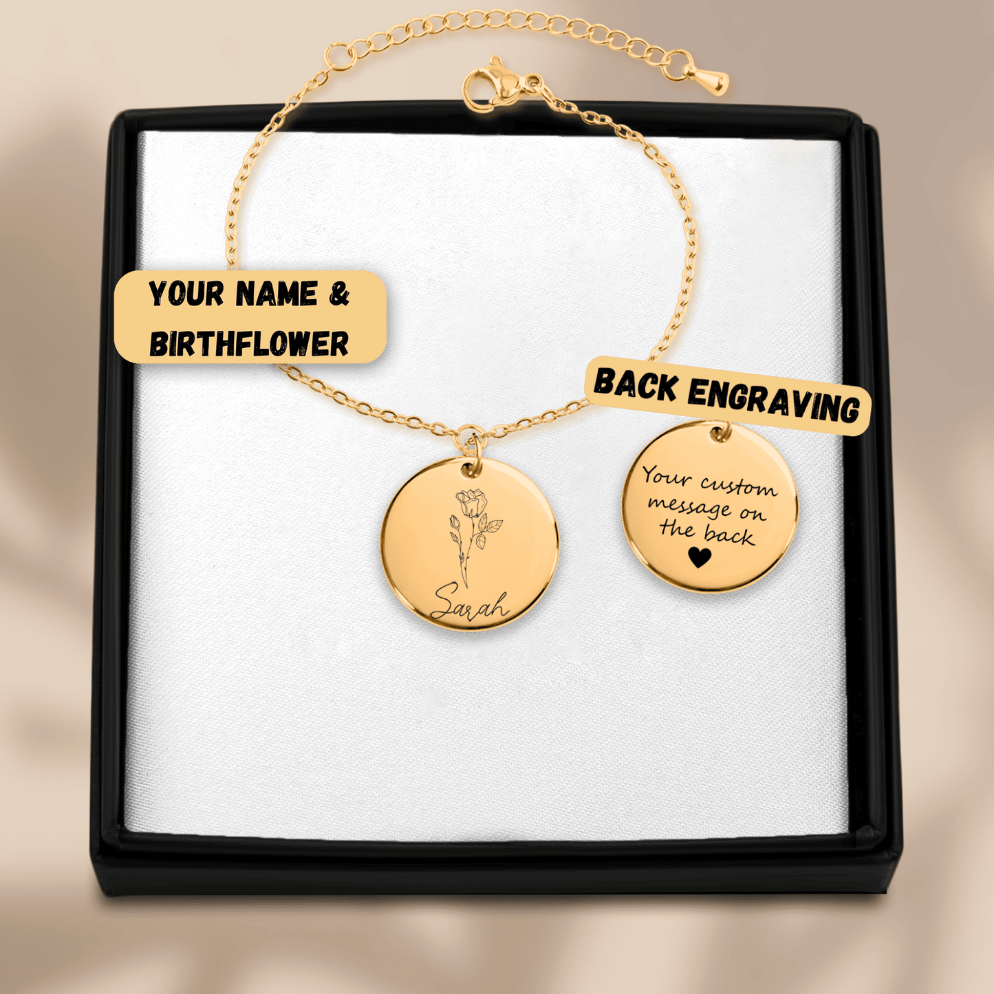 Birthflower & Name Bracelet