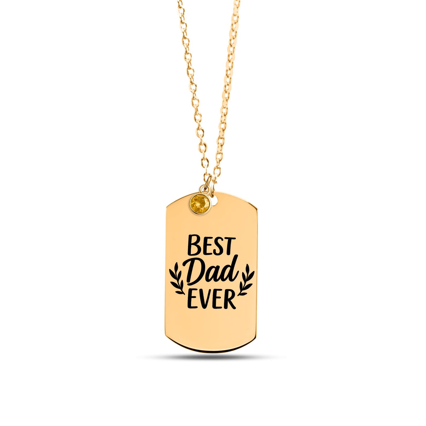 Tag Necklace with Birthstone