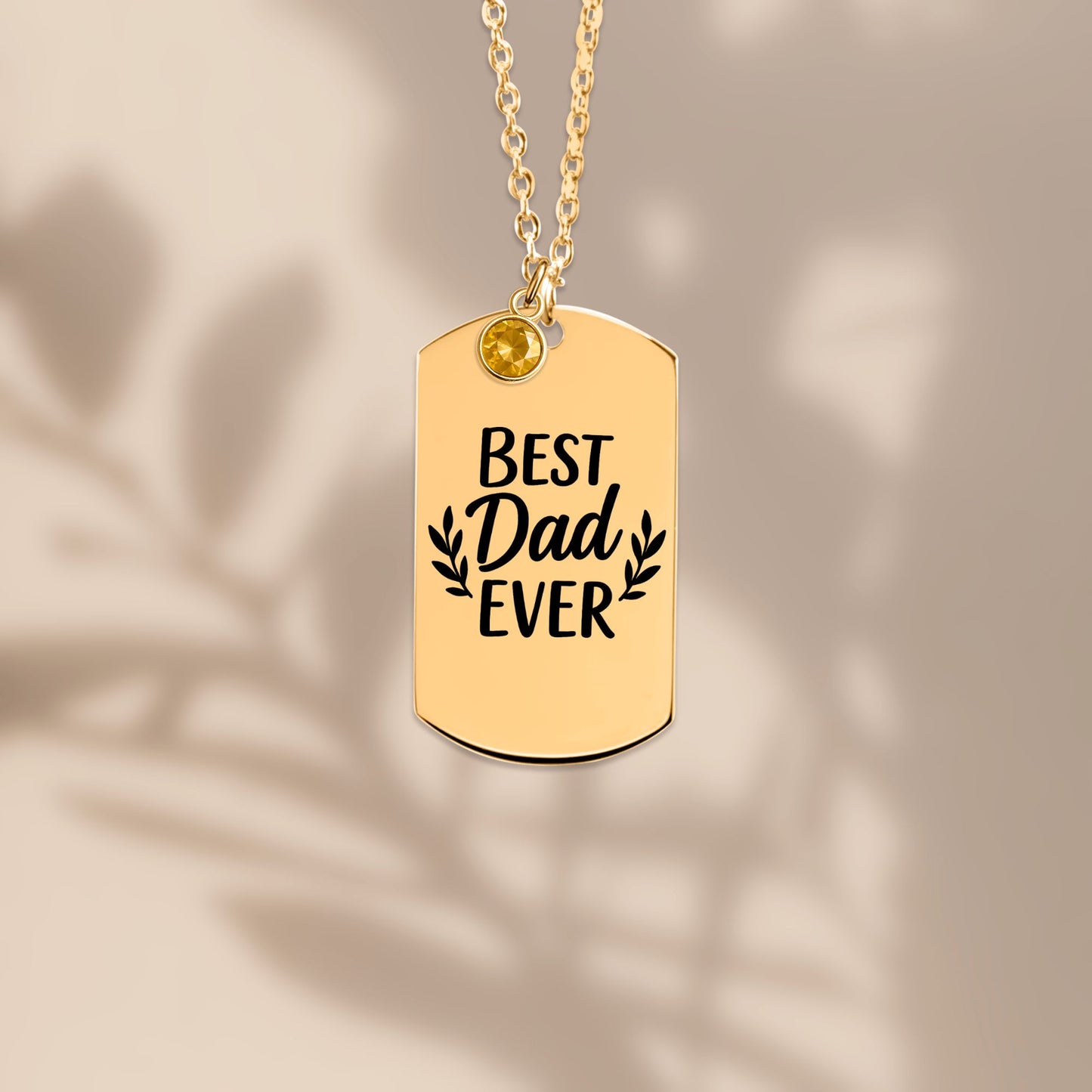 Tag Necklace with Birthstone